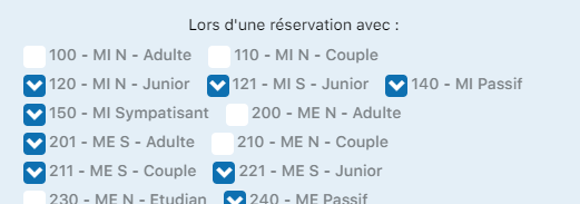 Réservation avec